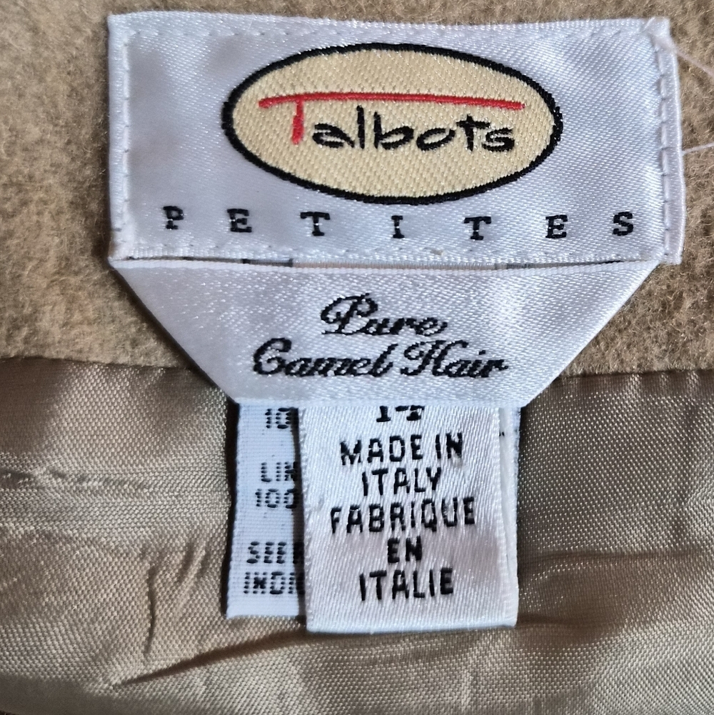Talbots Petites 100% Camel Hair Skirt with Leather Trim - Made in Italy - 14P - Picture 2 of 8
